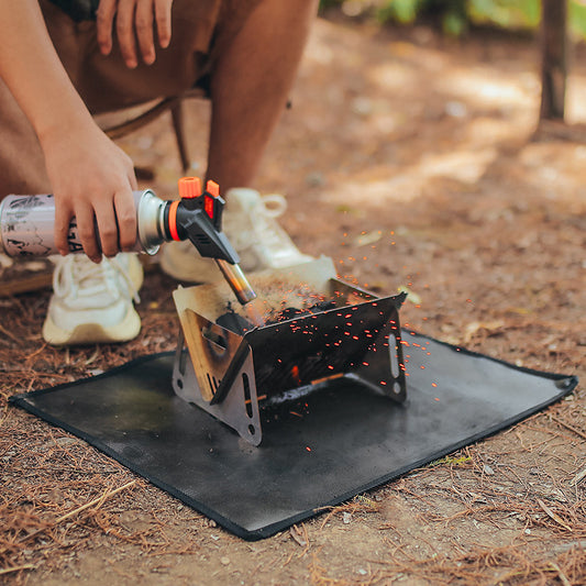 Fireproof cloth flame retardant high temperature insulation outdoor camping silicone large portable barbecue grill fire retardant cloth