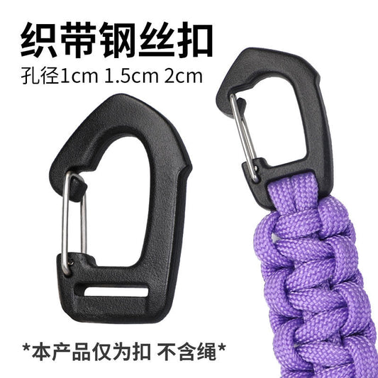 Paracord braided hook accessories DIY material backpack webbing hook key lanyard anti-lost rope buckle