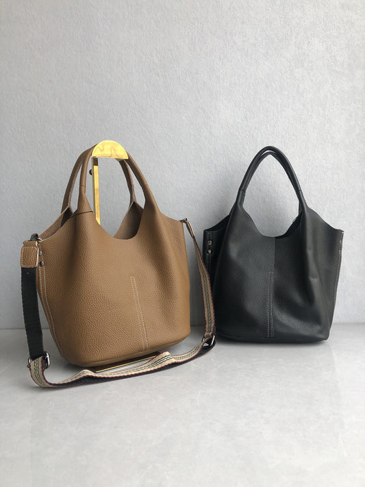 Foreign trade factory tail goods clearance top layer cowhide leather soft leather bag simple niche design one-shoulder crossbody women's bag