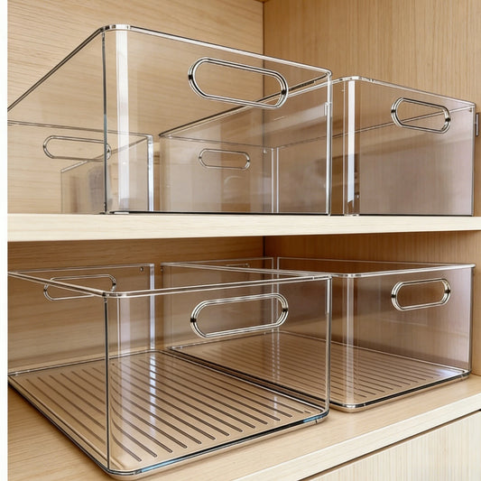 Acrylic desktop transparent storage box cosmetic mask storage rack dormitory stationery snacks clutter organizer fh