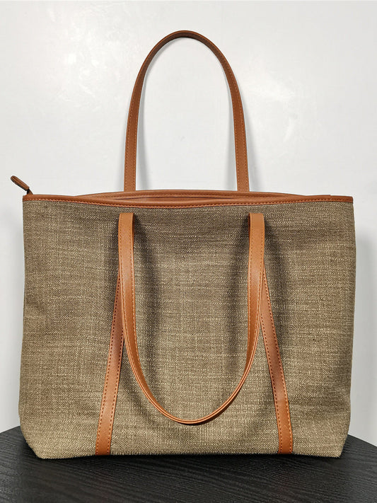 Tote bag, large capacity, versatile fashion, niche design, shoulder bag, thickened canvas bag, commuting to work, and class
