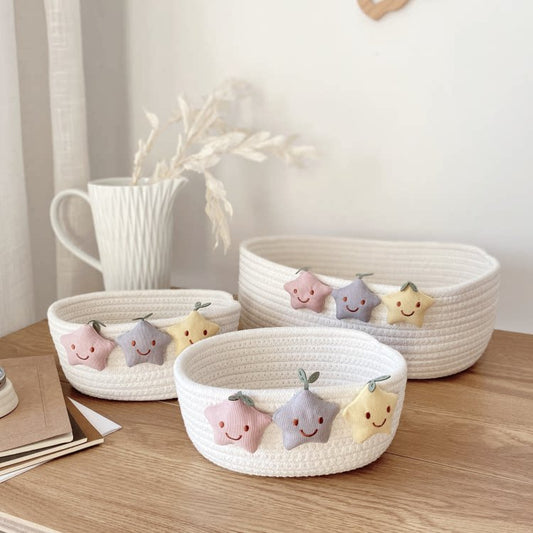 Cotton Thread Basket Storage Basket Desktop Sundries Box Cosmetics Organizing Box Children's Underwear Storage Box Porch Storage Basket