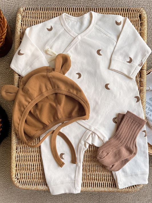 Newborn baby clothes crawling clothes Class A pure cotton 0 1 June 3 baby autumn clothes base coat wear 52 yards in winter