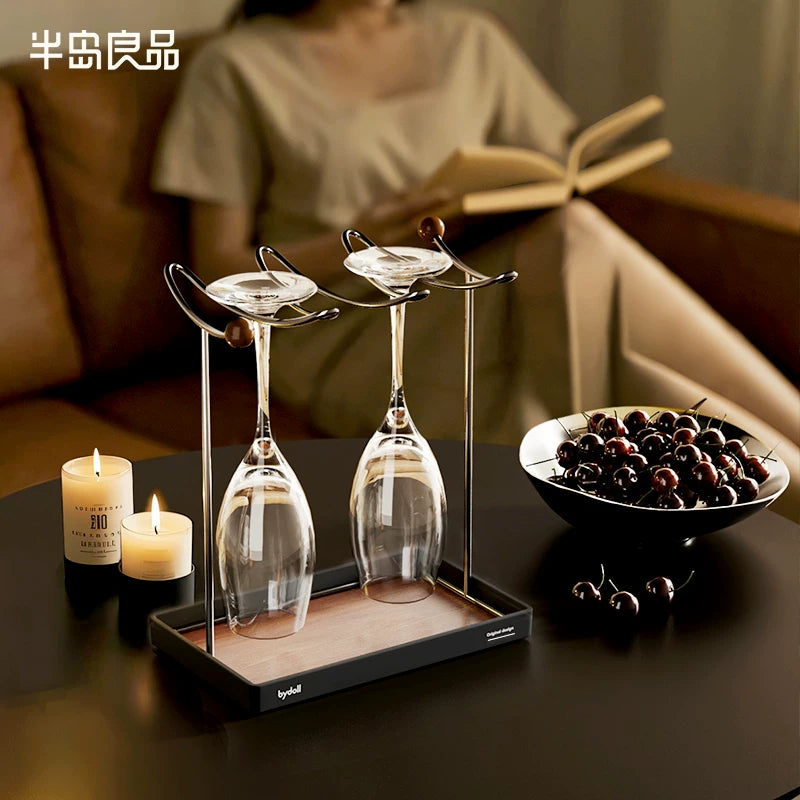 Medieval style creative red wine glass holder hanging living room wine cabinet goblet holder hanging display shelf wine cabinet ornaments