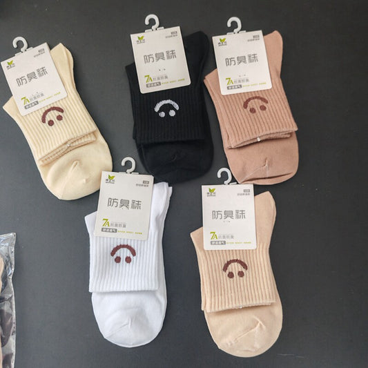 Cotton art workshop women's socks spring and autumn women's medium sports socks pure cotton polka dot fashion collegiate style versatile women's socks