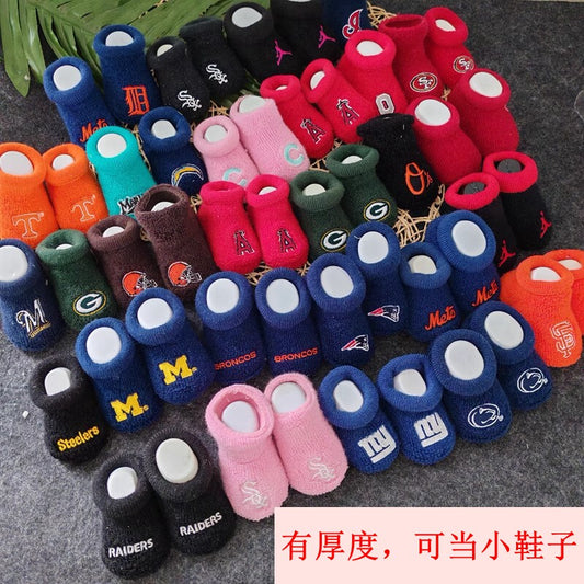 Spring and Autumn Sports Style Baby Gift Box Socks Cotton Baby Foot Socks Handmade Embroidered Basketball Style Socks 0-3 Months