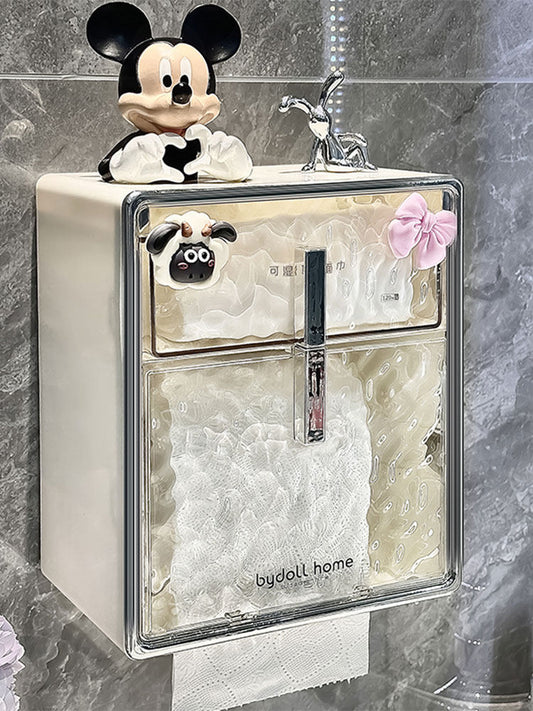 Toilet paper box, light luxury toilet tissue box, Meijia popular high-end waterproof face towel storage box, wall-mounted
