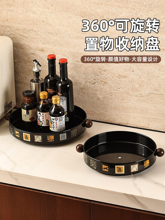 Rotating seasoning shelf kitchen multifunctional soy sauce salt vinegar bottle jar condiment carousel storage rack storage rack Y