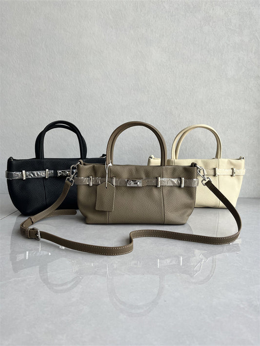 This year's popular high-quality top-layer cowhide handbag is fashionable and versatile, high-end and simple commuter one-shoulder crossbody women