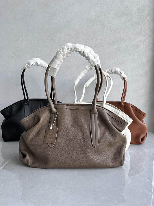 Foreign trade export first-layer cowhide tote bag, fashionable and versatile, simple leather texture, one-shoulder, hand-held armpit women's bag