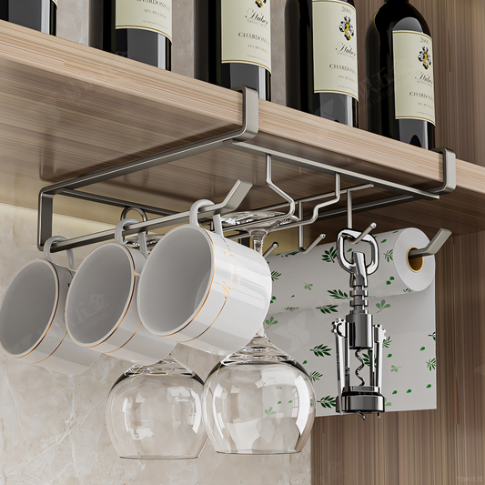 New wine glass holder free punching inverted hanging rack goblet hanging rack cabinet hanging rack household light luxury ornament storage