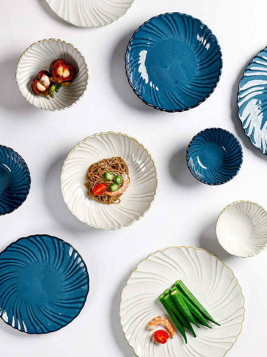 OMK Nordic light luxury style ceramic tableware high-end sense plate creative theme restaurant Western food plating deep plate home