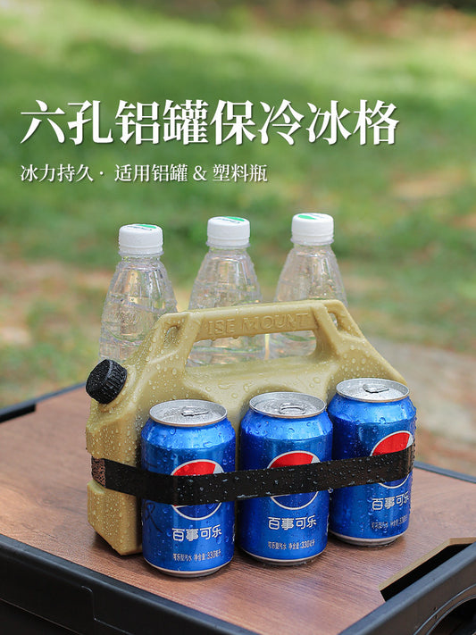 Outdoor beer cooler compartment portable portable water storage bucket large capacity six compartment camping mineral water bottle beverage cooler bucket