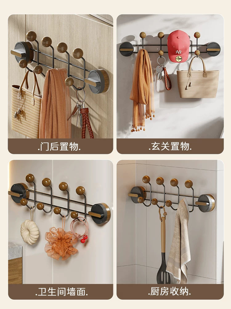 Suction cup door rear hook hanger without punching strong load-bearing wall hanging hook bathroom toilet storage Y