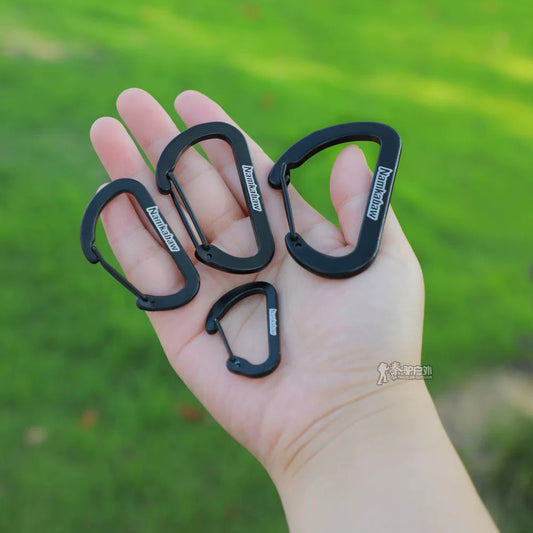 Aluminum alloy 4 size combination steel wire quick hook buckle spring buckle camping outdoor quick buckle carabiner water cup hook