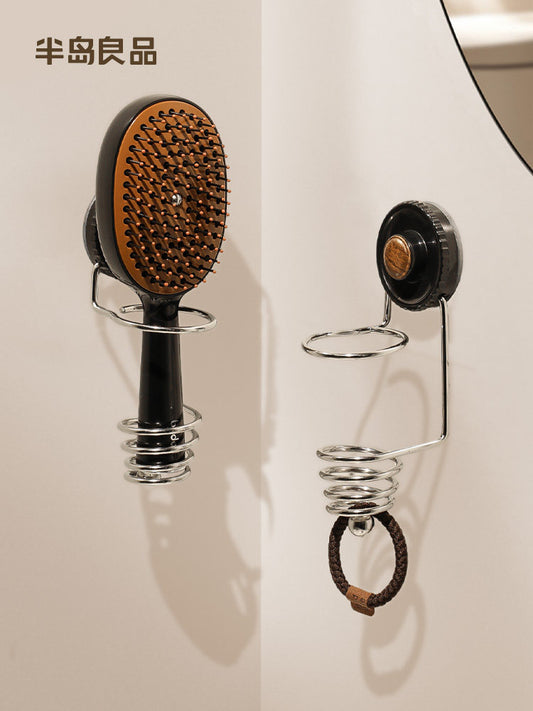 Bathroom comb storage, stainless steel shelves, suction cups, non-perforated, wall-mounted razors, toothbrushes, toilet storage tubes