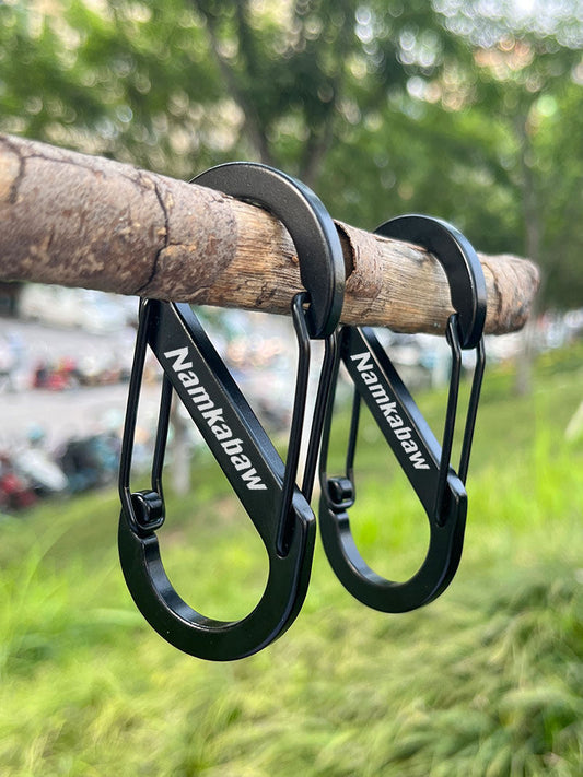 Aluminum alloy S buckle figure-8 carabiner key fob, figure-eight buckle outdoor travel backpack outer hook connection buckle