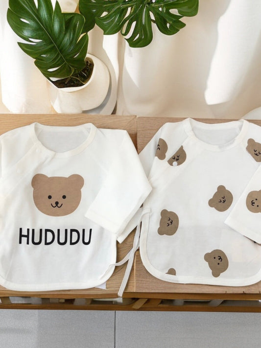 Clothes for newborn babies in the delivery room: 0-3 months and a half back clothes, spring and autumn cotton boneless class A monk uniform top, size 52