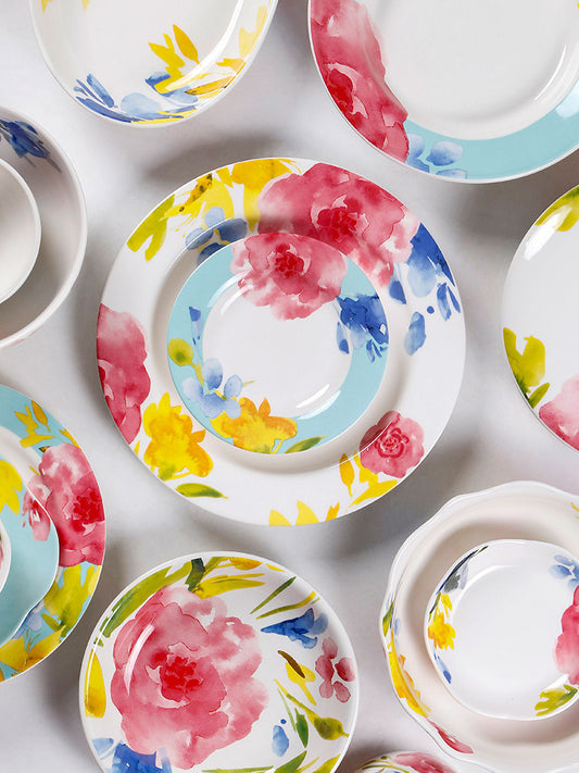 OMK Ink Style Ceramic Rice Bowl for Home Use 2025 New Large Soup Bowl Creative Special-Shaped Salad Bowl Glazed Color
