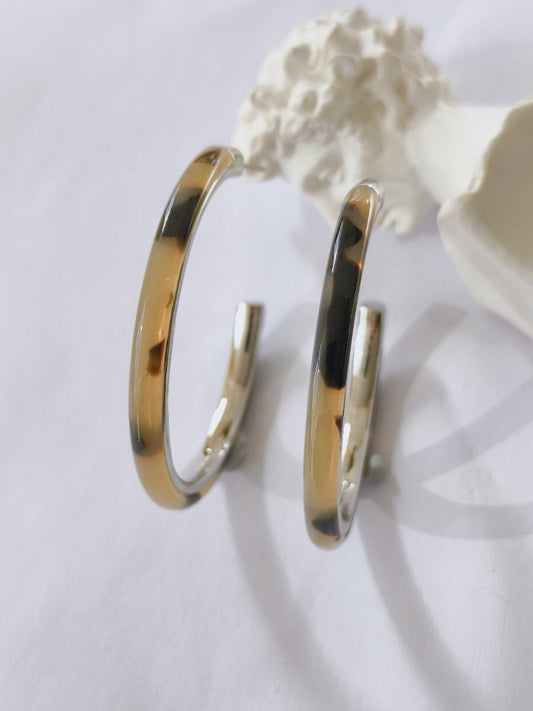 Zhao Lusi's same tortoiseshell leopard print hoop earrings women's 2025 new popular retro high-end exaggerated earrings