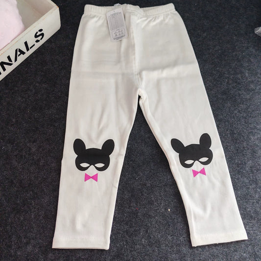 Girls' leggings spring and autumn thin 2024 new pants wear cotton white stretch children's slacks 100