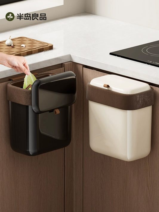 Kitchen special non-bending wall hanging trash can hanging with lid household 2025 new bathroom trash can Y