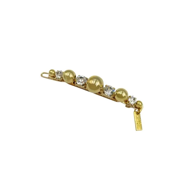 Light luxury gold bead rhinestone clip, high-end side broken hair bangs, niche design, exquisite broken hairpin hair accessories