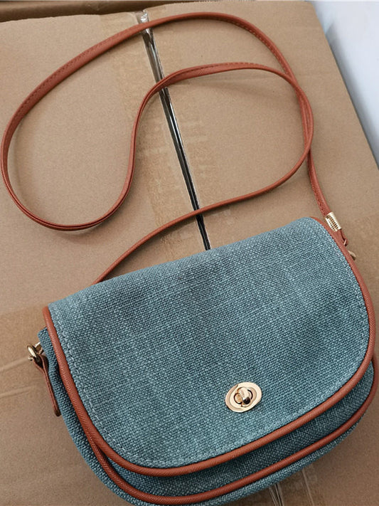 Foreign trade export clearance saddle bag simple versatile bag commuting shopping practical women's bag canvas crossbody mobile phone bag