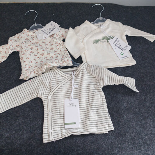 Ou Dan prenatal boys' and girls' cotton tops baby T-shirts premature baby cardigans newborn monk clothes organic cotton