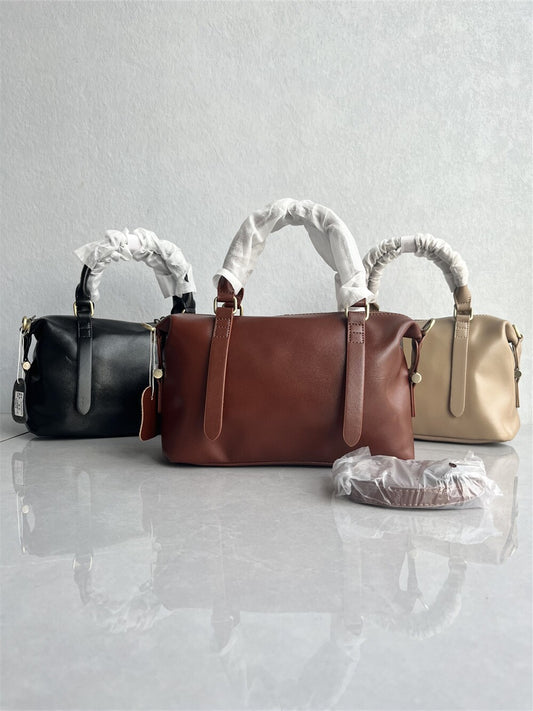 Genuine leather women's bag 2025 new first layer vegetable tanned cowhide pillow bag fashion and versatile Korean version of the hand-carried shoulder crossbody bag