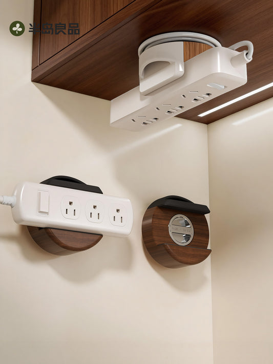 Suction cup cable manager, under-table plug-in holder, remote control storage rack, wall-mounted non-punching power strip storage artifact