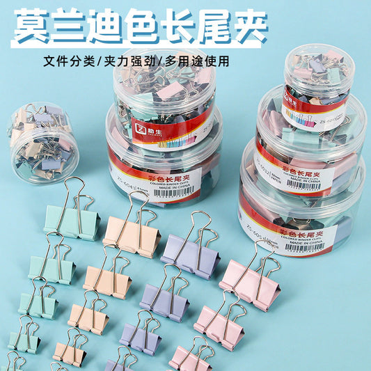 Color long tail clip swallow tail clip large medium small bill iron clip mixed file test paper fixed book stationery clip butterfly fish tail phoenix tail goose tail swallow is anti tail clip office supplies
