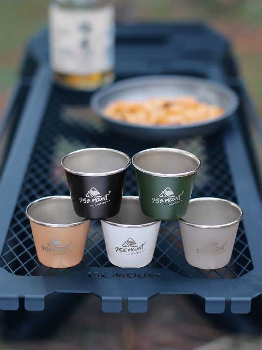 Outdoor 304 stainless steel cup shot cup mini 50ml water cup teacup camping portable liquor cup set