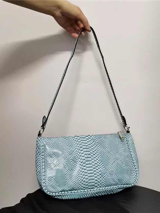 Slight flaws Spain order niche design armpit bag snake print women's bag fashion versatile shoulder bag baguette handbag