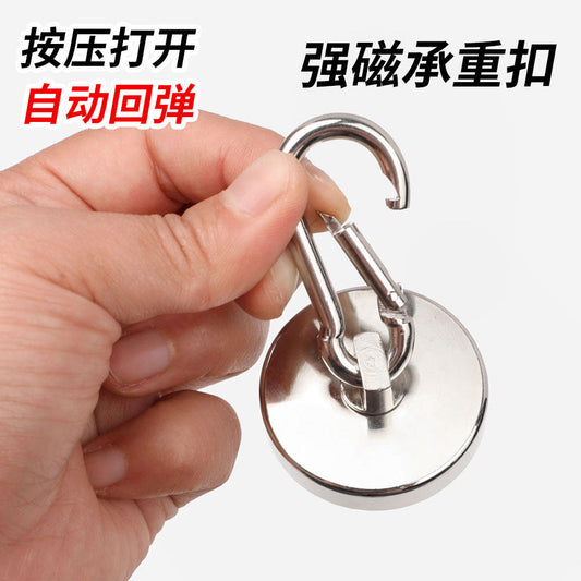 Magnetic hook strong magnet hook strong rotatable magnet hook magnetic hook carabiner free punching