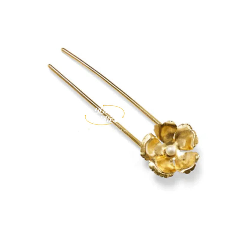 9QW homemade European and American French ins lazy wind metal flower hairpin female high-end sense niche daily updo hairpin