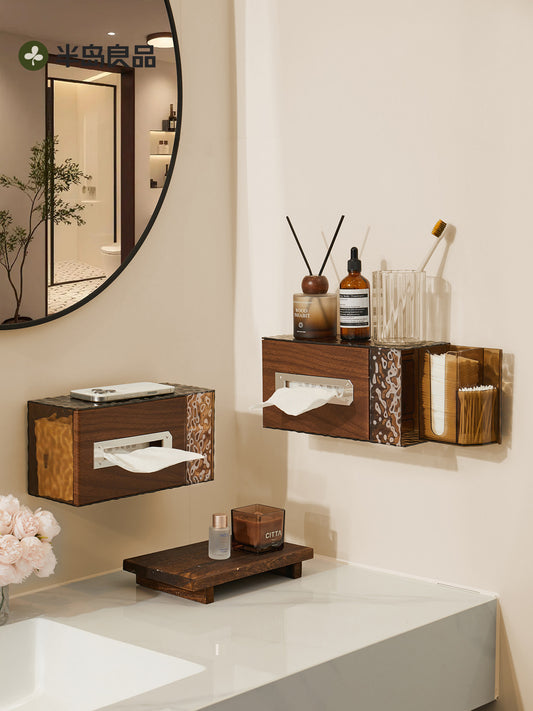 Multifunctional Face Towel Storage Box Household Toilet Toilet Paper Box Paper Towel Box Wall Mounted Bathroom Enlarged Paper Drawer Box