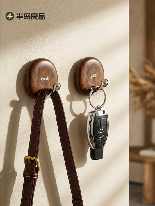 Suction cup hook bathroom no punching kitchen toilet door behind clothes key folding clothes hook walnut sticky hook