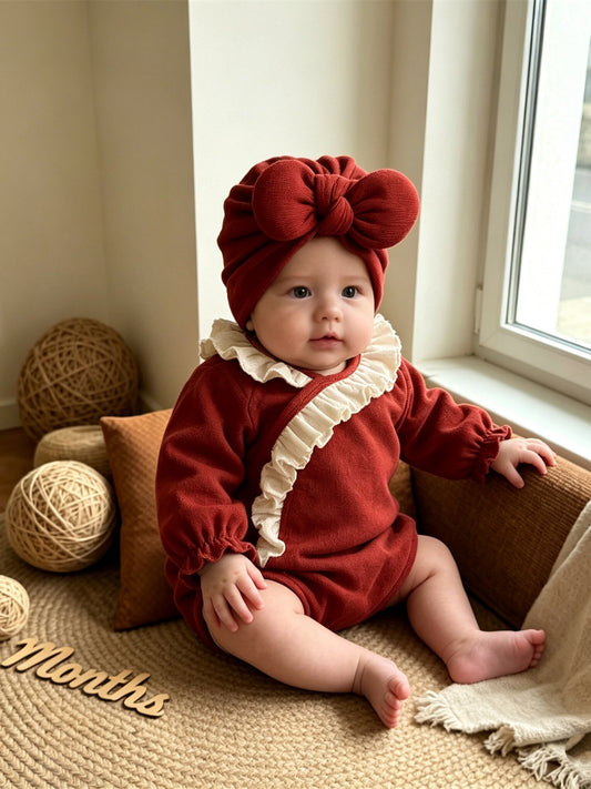 Newborn clothes, full moon photo, red fart wrap, thin small month-old baby, triangle ha clothes, 100-day banquet set