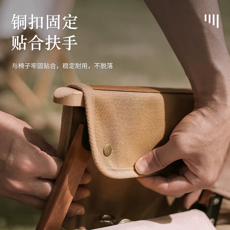 Outdoor Kermit Chair Armrest Hanging Bag Canvas Storage Bag Waterproof and Wear-Resistant Multifunctional Portable Office Chair Storage Bag