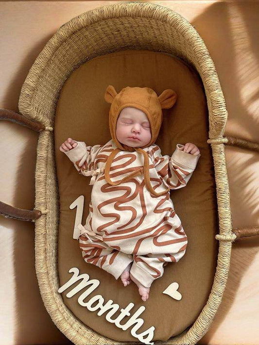 Nordic style newborn baby clothes spring and autumn pure cotton A base crawling clothes Ha clothes pajamas full moon baby jumpsuits