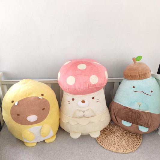Japanese tail single san-x corner creature cute pet sumikkogurushi mushroom cat oversized doll 45cm