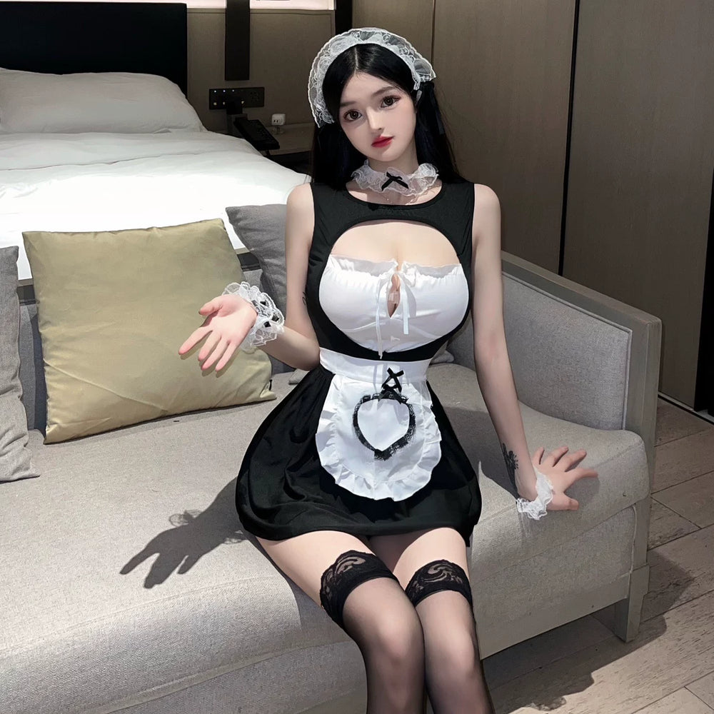 Coco witch pure desire fun maid temptation cute girl Japanese apron charming mood pajama set sexy
