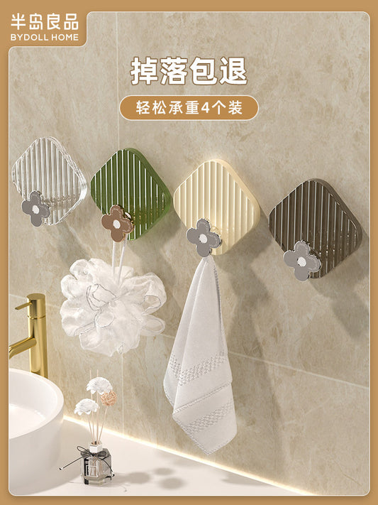 Light luxury hook viscose strong load-bearing free punching sticky hook toilet wall towel door behind bathroom seamless paste