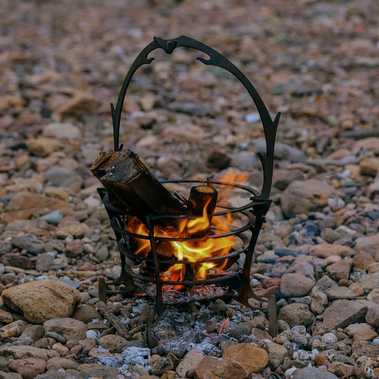 Outdoor stainless steel bonfire stand portable fire pit antler splicing mini openwork charcoal grill picnic heater