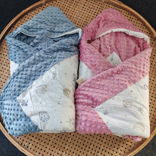 Tail single bean velvet autumn and winter baby cushion cotton anti-jump wrap swaddling cape