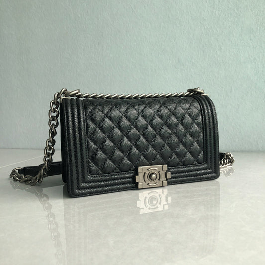 Counter shopping mall withdrawal small fragrance wind caviar cowhide hot mom bag high-quality texture rhombic chain one-shoulder cross-body woman