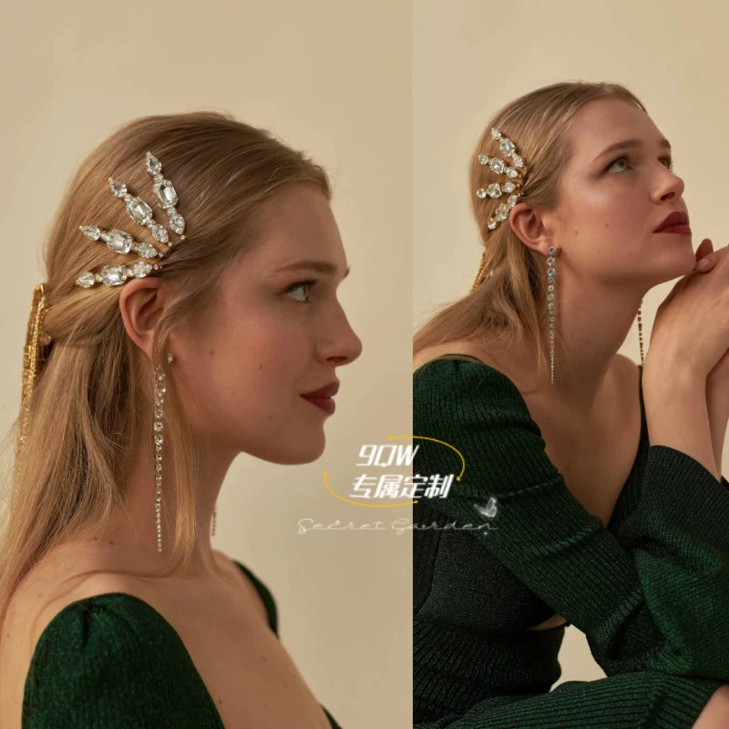 9QW homemade summer cool transparent sugar cube hairpin bangs clip temperament simple and versatile side hair accessory headwear