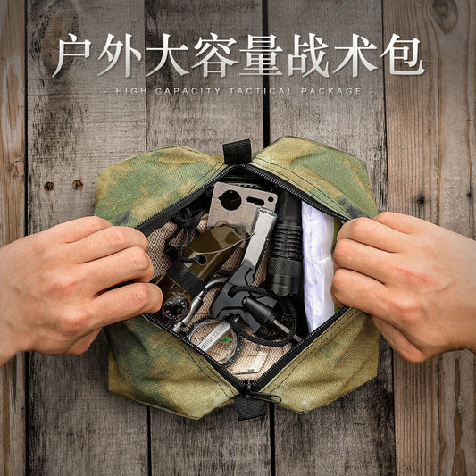 Tactical waist bag, outdoor camping, mountaineering, camouflage, portable equipment, accessories, oxford cloth, large capacity hand grip storage bag
