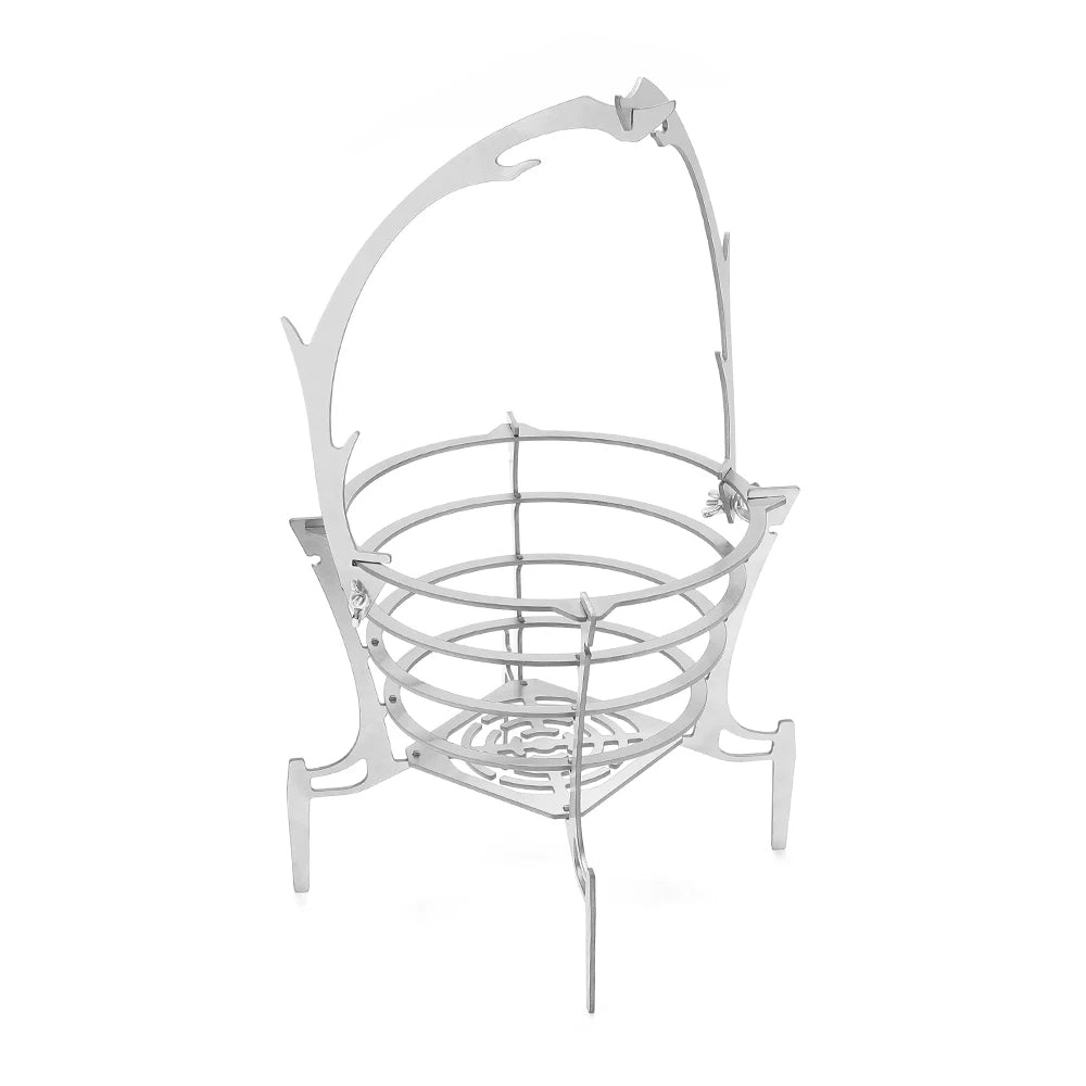 Outdoor stainless steel bonfire stand portable fire pit antler splicing mini openwork charcoal grill picnic heater